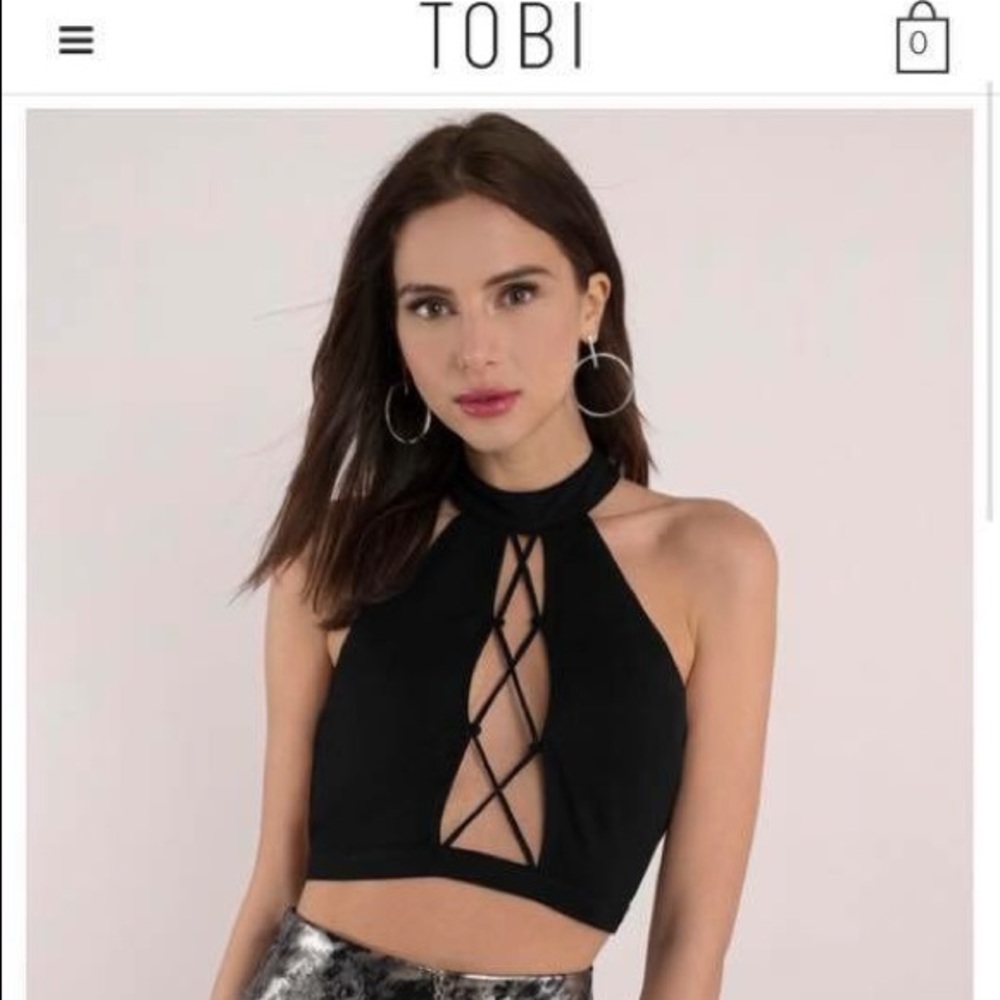 Lace up crop top